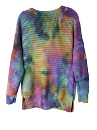 Image 5 of ♻️ UPCYCLED L Chunky Knit Sweater in Watercolor Ice Dye
