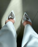 Heart Rhinestone Heels (White) 