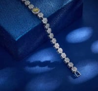 Image 5 of Unique Iced Out Floral Shaped Zircon Classic Vintage Chain Tennis Bracelet