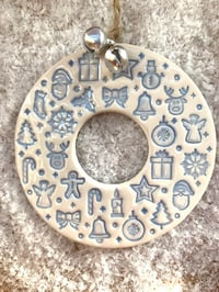Image 7 of Ceramic Christmas Wreath with Bells