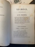 Lucrèce, tragédie en 5 actes du poète François Ponsard, 1943! Livre rare! 