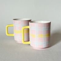 Image 3 of Pink Tartan Medium Mug 