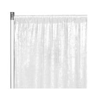 Image 1 of Velvet 16ft H x 52" W Drape/Backdrop Curtain Panel - White   16 $14 for rent only 