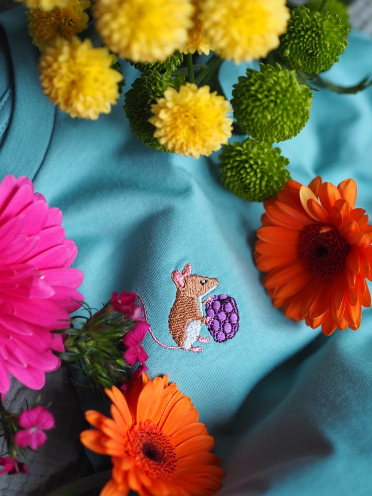 Image of Summer Sprinkle Tee, Muffin the Mouse - Teal