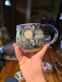 Image 7 of Blue Mug with Blue Vines and Gold Lustre