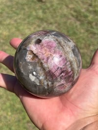 Image 11 of Pink Tourmaline & Smoky Quartz Sphere | #2968