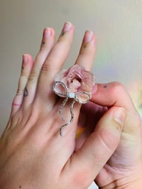 Image 1 of 🎀🤍🌸Rose Bow Ring🌸🤍🎀