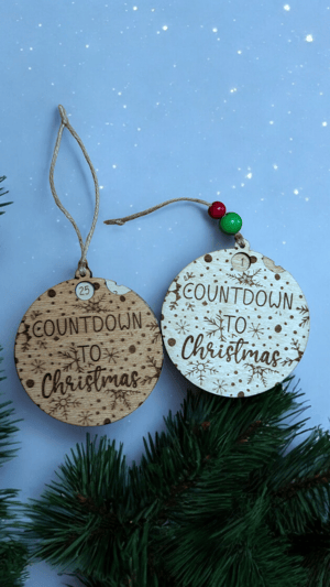 Image of Rotating Christmas Countdown, Personalized Wooden Family Gift Tree Ornament