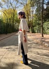 WHITE AND BLUE CHECKS COAT KAFTAN