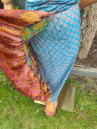 Image 6 of Pasha Co ord set top and frill wrap skirt - turquoise orange