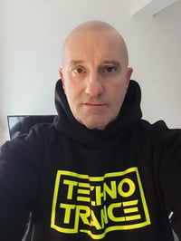 Image 2 of DJ Technotrance Hoodie (Neon Yellow Print)
