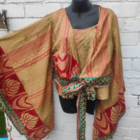 Image 1 of Kimono and cami top Set-red and beige