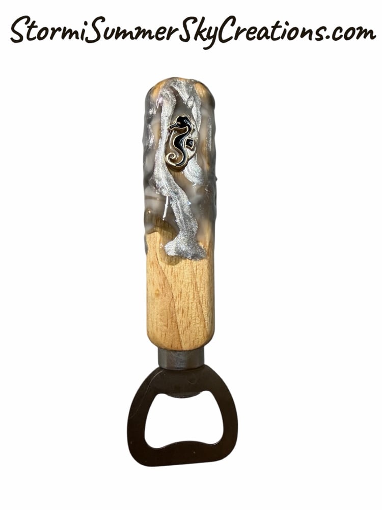 Image of Wooden handle Beach Themed Bottle Opener