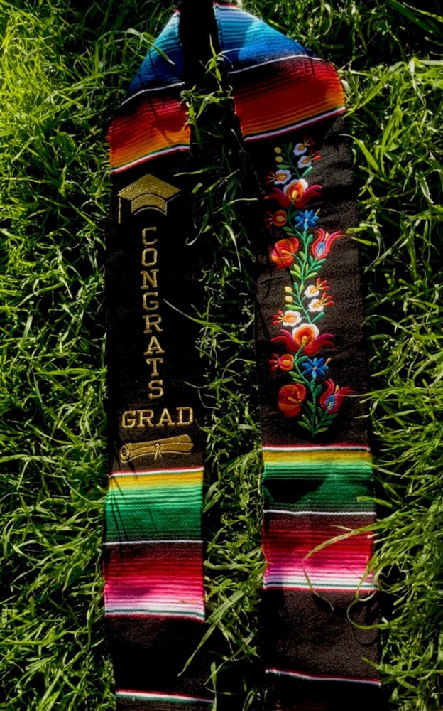 Image of Colorful Flower Vine- Sarape Graduation Sash 