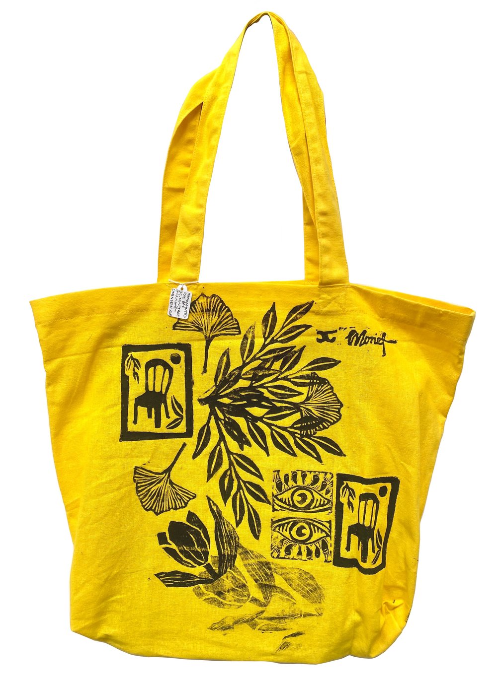 Image of Plants and Chairs Yellow Tote