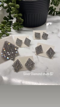 Silver Diamond studs 