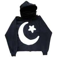 BLACK CRESCENT TURBAN HOODIE 