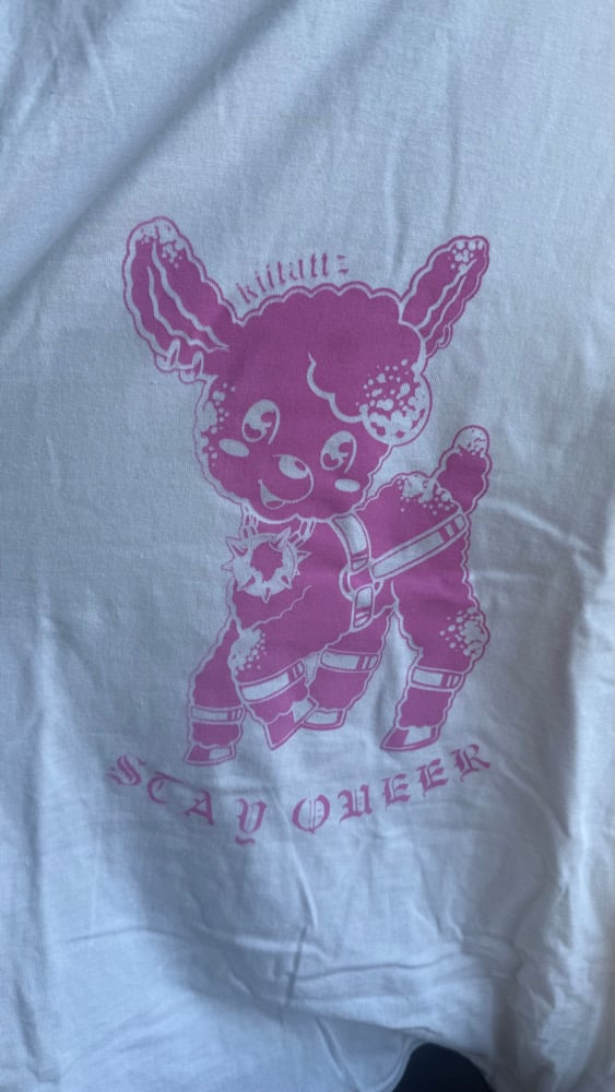 Image of Pink & White Stay Queer Sheep T-Shirt
