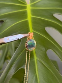 Image 4 of Gold Abalone Coin Crystal Necklace