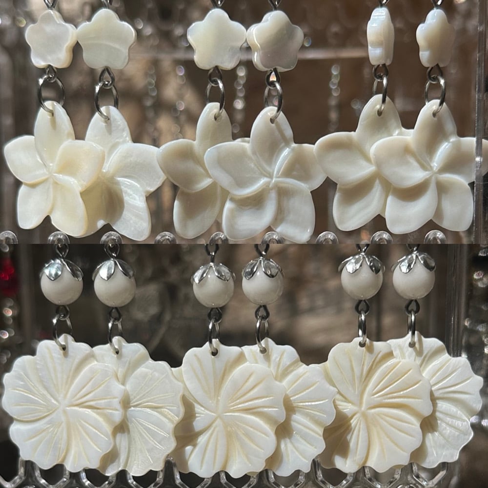 Image of floral shell earrings