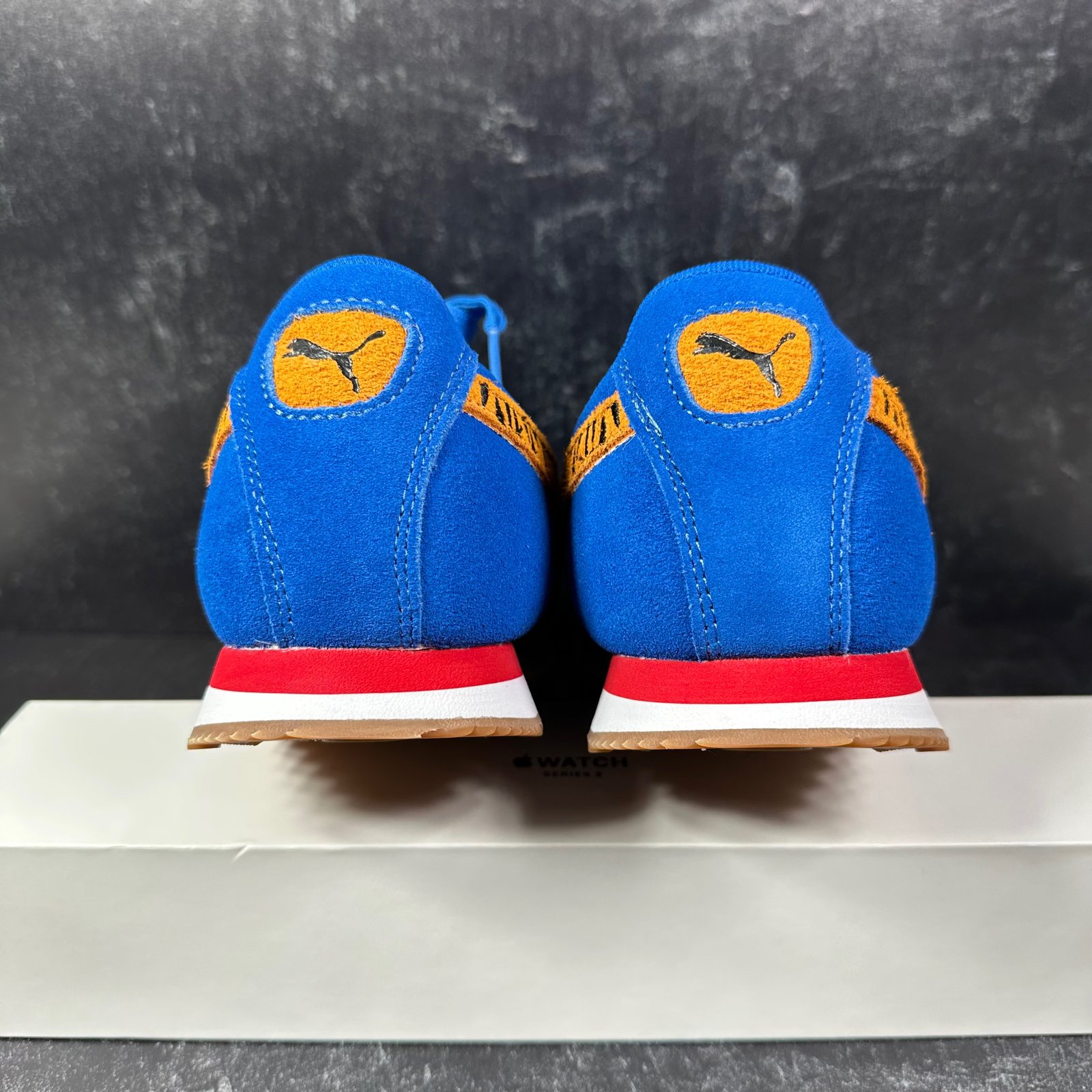 Blue and clearance yellow puma shoes