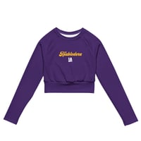 Image 1 of TrubledEra “Home Team Purp & Gold” Recycled long-sleeve crop top
