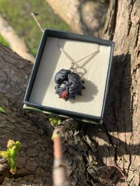 Image 4 of Sterling Silver Night Dragon Necklace with White CZ