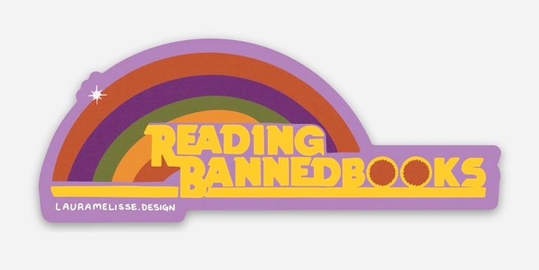 Reading Banned Books Sticker Image 3