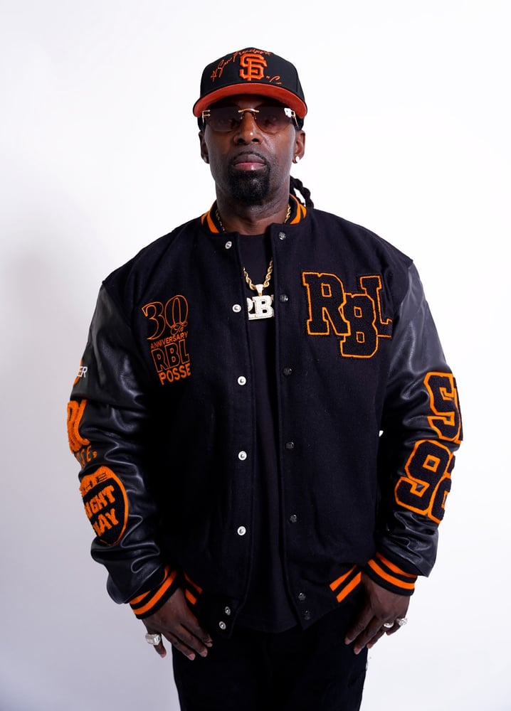 Image of RBL Posse Varsity Jacket (Black/Orange)