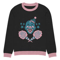 Image 1 of Psycho Clown Pink and Blue Knitted crew neck sweater