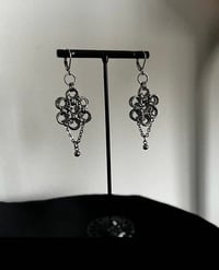 Image 1 of Flower Drop Hoops