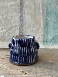 Image 4 of Small blue striped vase 