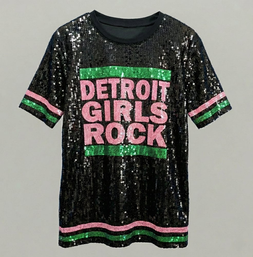 Image of "Pretty Girl" Sequin Shirt Dress (Green/Pink)