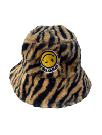 Tiger stripe fuzzy bucket hat 