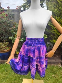 Image 2 of Boho sari beach skirt - purple and pink