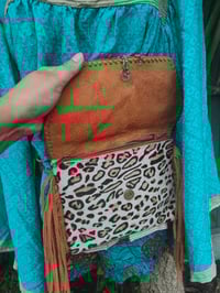 Image 10 of Barca Bag - cream leopard with trim  wear in waist or cross body