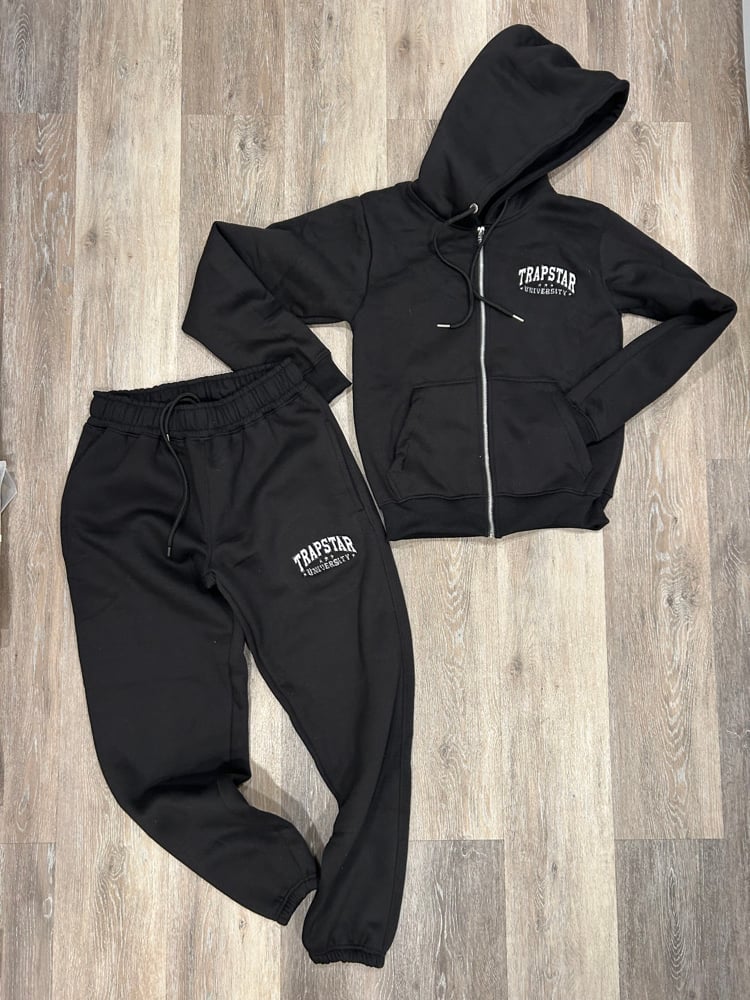 Black TrapStar University “Puff” Sweatsuit | SuperSTAMPED
