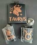 Taurus Zodiac Flask Gifset- Rose Gold Taurus the Bull Edition