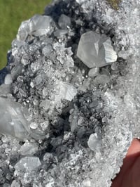 Image 10 of UV Calcite On Quartz Crystal With Chalcopyrite Specimen #1559