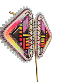 Image 2 of XXL Divine Aura Inlay Earrings 