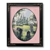 Pink Rose Oval Cemetery // Original Painting Print