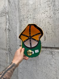 Image 4 of  GREEN BRIM BUMBLEBEE 🐝 YELLOW PITTSBURGH PIRATES CUSTOM FITTED CAP