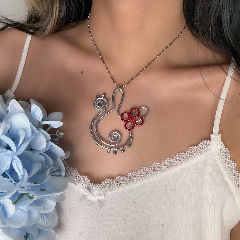 Image of Bunny Swirl Wire Pendant 