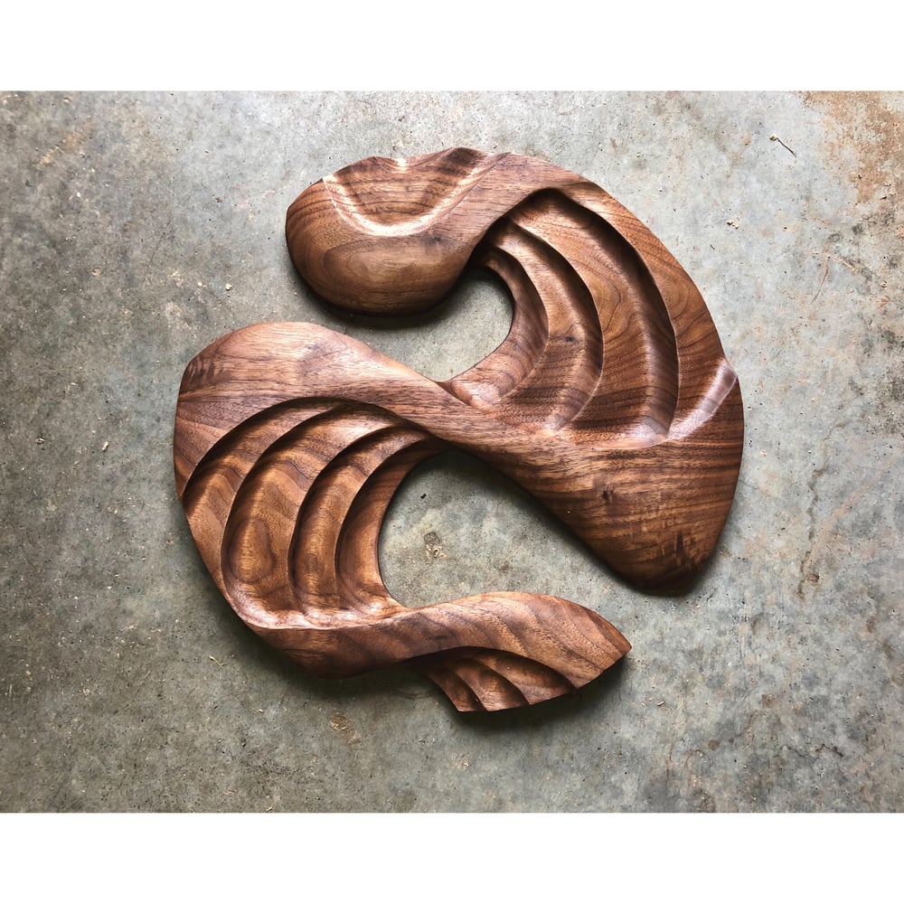 Image of Walnut Dual Wave Wall Art 