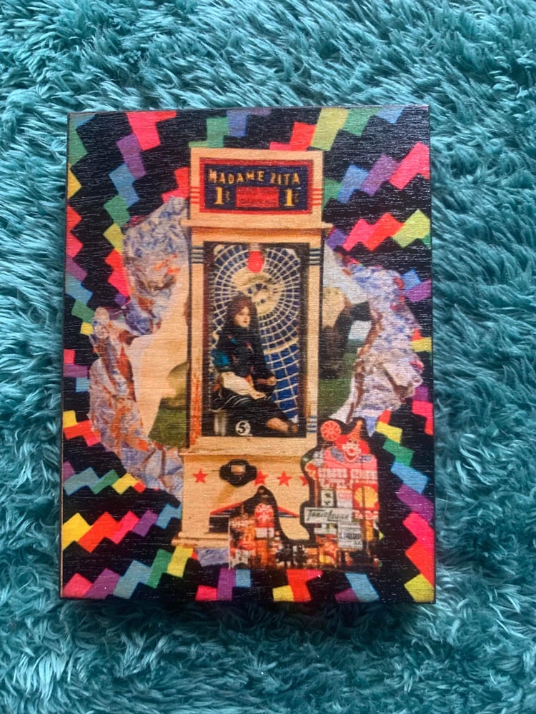 Image of Clown Town mini print on wood