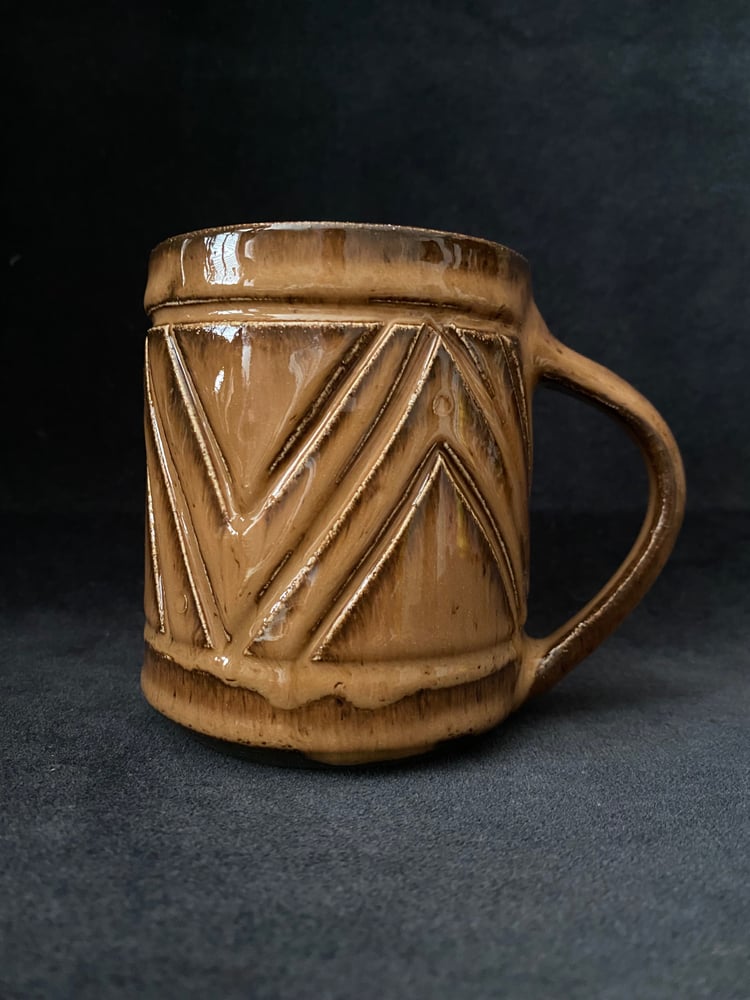 Image of Glossy Brown Tapa Coffee Mug (c)