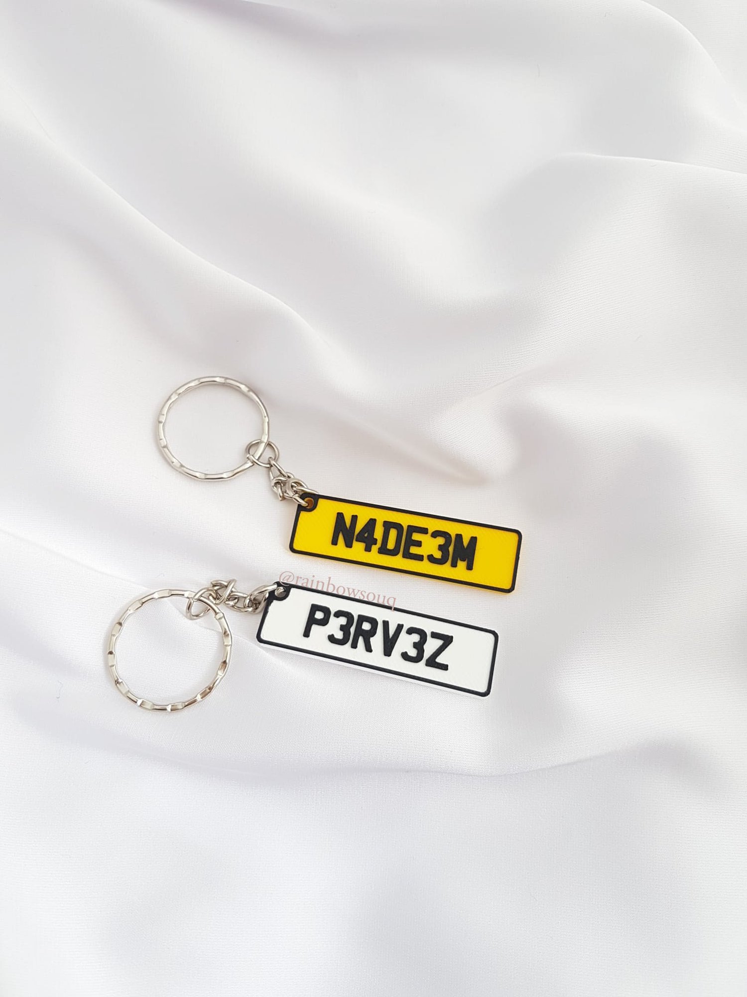 Image of Personalised 3D Number Plate Keyring 