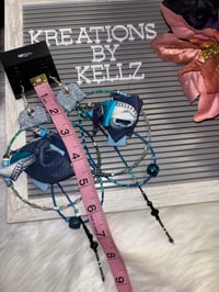 Image 3 of Eclipse Demin BlueCharm LARGE HOOPS 