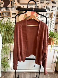 Image 1 of Brown crop soft sweater 