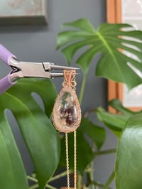 Image 3 of Gold Garden Quartz Teardrop Crystal Necklace